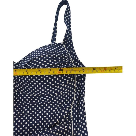 Nip Tuck Swim Women's Navy Polka Dot One-Piece Swimsuit,(16), Adjustable Straps - Picture 7 of 8
